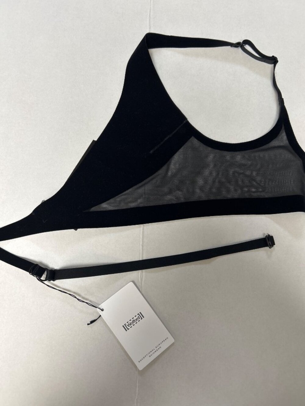 Wolford x Mugler Flock Strappy Bra Black Size 36D NWT - Picture 4 of 9